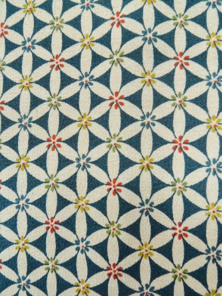 画像6: M0131O  小紋 女性用着物  シルク(正絹)   白, 七宝 【中古】 【USED】 【リサイクル】 ★☆☆☆☆ (6)