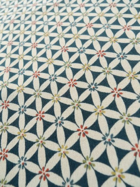 画像8: M0131O  小紋 女性用着物  シルク(正絹)   白, 七宝 【中古】 【USED】 【リサイクル】 ★☆☆☆☆ (8)