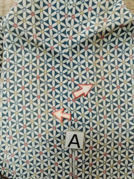 画像12: M0131O  小紋 女性用着物  シルク(正絹)   白, 七宝 【中古】 【USED】 【リサイクル】 ★☆☆☆☆ (12)