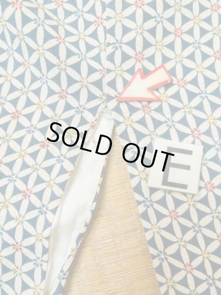 画像16: M0131O  小紋 女性用着物  シルク（正絹）   白, 七宝 【中古】 【USED】 【リサイクル】 ★☆☆☆☆ (16)