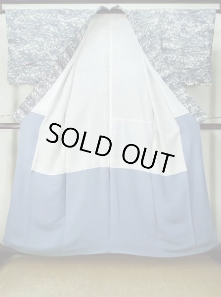 画像2: M0131X Mint  江戸小紋 女性用着物  シルク(正絹)   白, 花 【中古】 【USED】 【リサイクル】 ★★★★☆ (2)