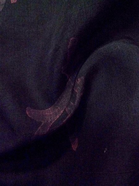 画像11: M0131Y  小紋 女性用着物  シルク（正絹）   黒, 抽象的模様 【中古】 【USED】 【リサイクル】 ★☆☆☆☆ (11)