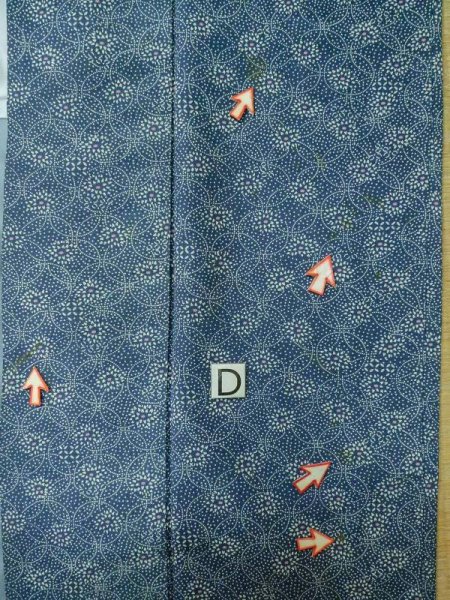 画像16: M0201A  小紋 女性用着物  化繊  淡い 青, 花 【中古】 【USED】 【リサイクル】 ★★☆☆☆ (16)