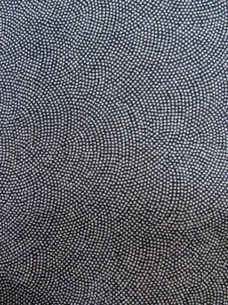 画像5: M0201B  江戸小紋 女性用着物  シルク(正絹)   黒, 青海波 【中古】 【USED】 【リサイクル】 ★★☆☆☆ (5)