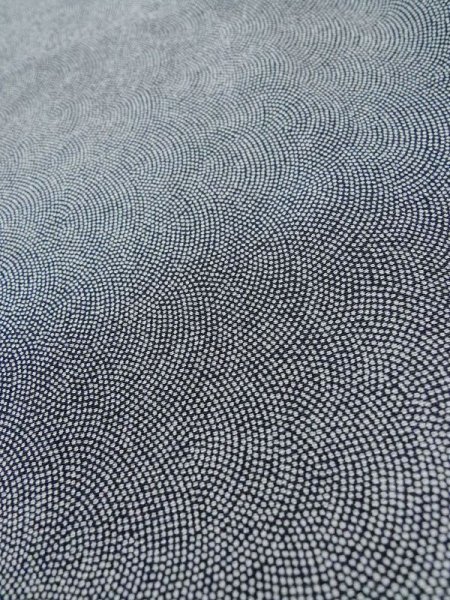 画像8: M0201B  江戸小紋 女性用着物  シルク(正絹)   黒, 青海波 【中古】 【USED】 【リサイクル】 ★★☆☆☆ (8)