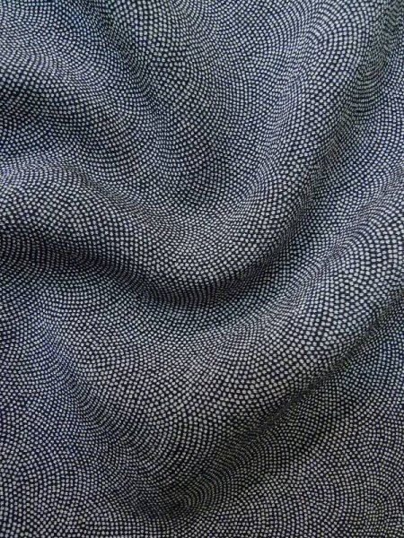 画像10: M0201B  江戸小紋 女性用着物  シルク(正絹)   黒, 青海波 【中古】 【USED】 【リサイクル】 ★★☆☆☆ (10)