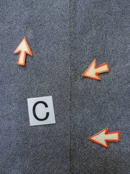 画像14: M0201B  江戸小紋 女性用着物  シルク(正絹)   黒, 青海波 【中古】 【USED】 【リサイクル】 ★★☆☆☆ (14)