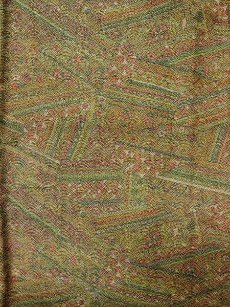 画像4: M0201D  小紋 女性用着物  化繊  淡い トープ, 小さな点々 深い【中古】 【USED】 【リサイクル】 ★☆☆☆☆ (4)