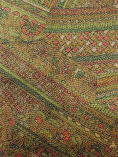 画像5: M0201D  小紋 女性用着物  化繊  淡い トープ, 小さな点々 深い【中古】 【USED】 【リサイクル】 ★☆☆☆☆ (5)