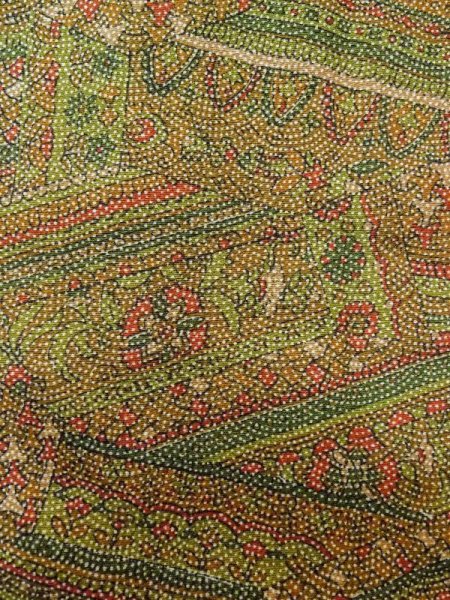 画像6: M0201D  小紋 女性用着物  化繊  淡い トープ, 小さな点々 深い【中古】 【USED】 【リサイクル】 ★☆☆☆☆ (6)