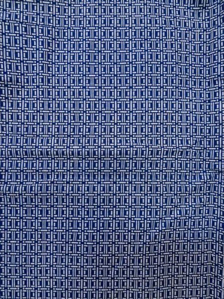 画像3: M0207A  男性用浴衣 男性用着物  綿   藍, チェック柄 【中古】 【USED】 【リサイクル】 ★★☆☆☆ (3)