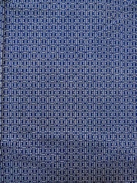 画像4: M0207A  男性用浴衣 男性用着物  綿   藍, チェック柄 【中古】 【USED】 【リサイクル】 ★★☆☆☆ (4)