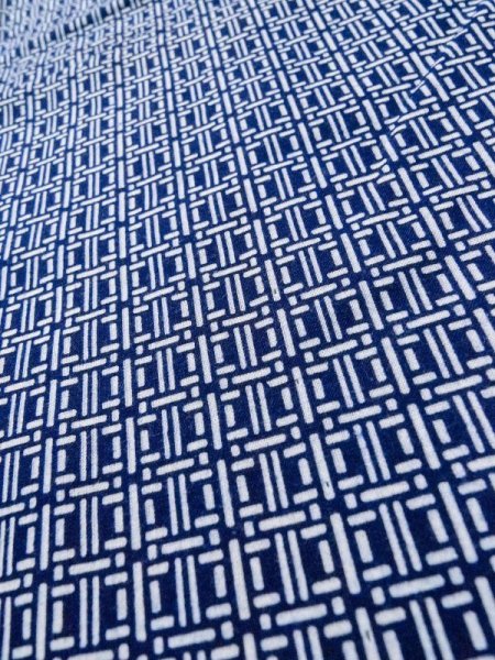 画像7: M0207A  男性用浴衣 男性用着物  綿   藍, チェック柄 【中古】 【USED】 【リサイクル】 ★★☆☆☆ (7)