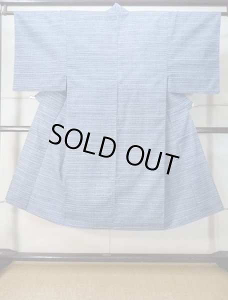 画像1: M0207C  男性用浴衣 男性用着物  綿  淡い 青, 抽象的模様 【中古】 【USED】 【リサイクル】 ★★☆☆☆ (1)