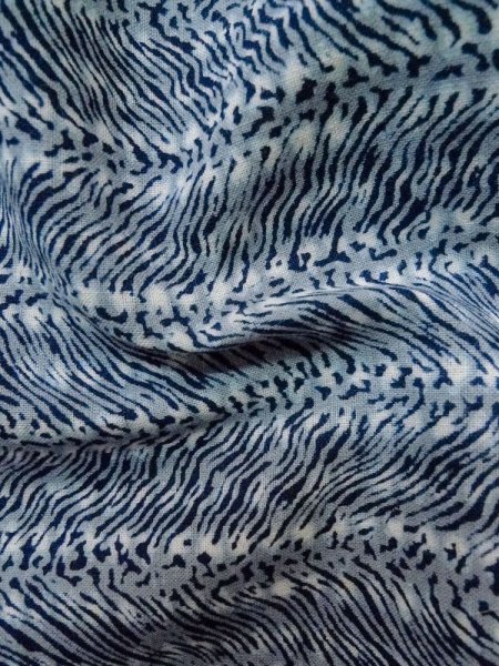 画像8: M0207E  男性用浴衣 男性用着物  綿   青, 抽象的模様 【中古】 【USED】 【リサイクル】 ★★☆☆☆ (8)