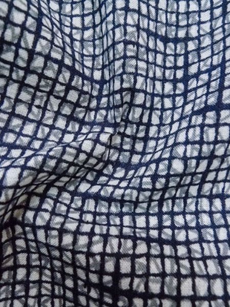 画像10: M0207J  男性用浴衣 男性用着物  綿   青, 抽象的模様 【中古】 【USED】 【リサイクル】 ★★☆☆☆ (10)