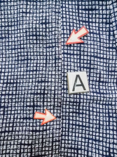 画像12: M0207J  男性用浴衣 男性用着物  綿   青, 抽象的模様 【中古】 【USED】 【リサイクル】 ★★☆☆☆ (12)