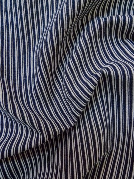 画像9: M0207M  男性用浴衣 男性用着物  綿   藍, 縞 【中古】 【USED】 【リサイクル】 ★★☆☆☆ (9)