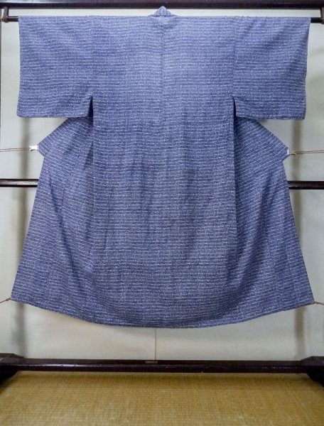 画像1: M0207N  男性用浴衣 男性用着物  綿   青, 抽象的模様 【中古】 【USED】 【リサイクル】 ★★☆☆☆ (1)
