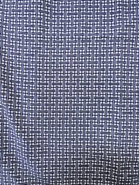 画像3: M0207T  男性用浴衣 男性用着物  綿   藍, チェック柄 【中古】 【USED】 【リサイクル】 ★★★☆☆ (3)