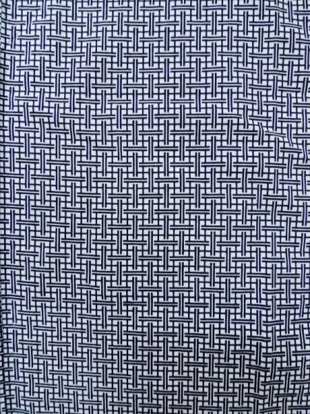 画像4: M0207T  男性用浴衣 男性用着物  綿   藍, チェック柄 【中古】 【USED】 【リサイクル】 ★★★☆☆ (4)