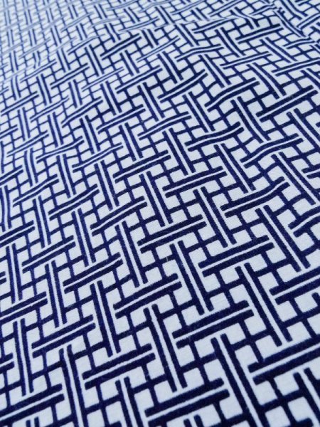 画像8: M0207T  男性用浴衣 男性用着物  綿   藍, チェック柄 【中古】 【USED】 【リサイクル】 ★★★☆☆ (8)