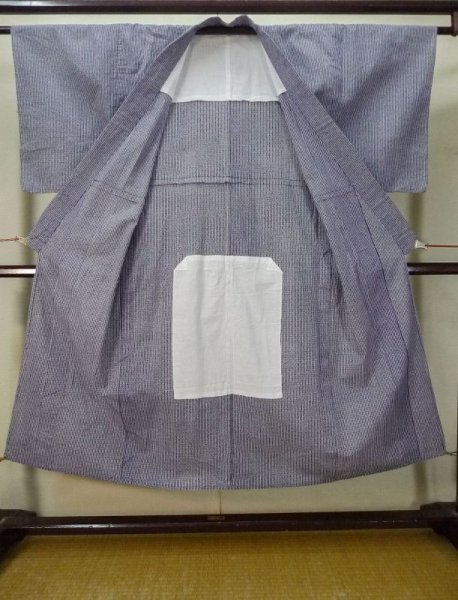 画像2: M0207U  男性用浴衣 男性用着物  綿   藍, 抽象的模様 【中古】 【USED】 【リサイクル】 ★★☆☆☆ (2)