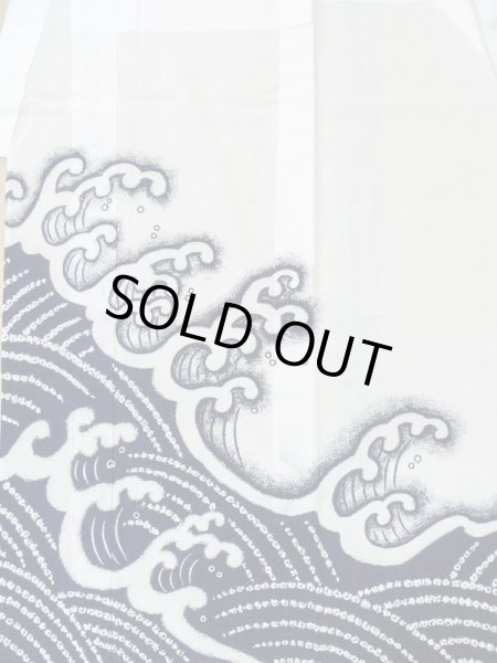 画像3: M0207Y Mint  男性用浴衣 男性用着物  綿   藍, 波 【中古】 【USED】 【リサイクル】 ★★★★☆ (3)