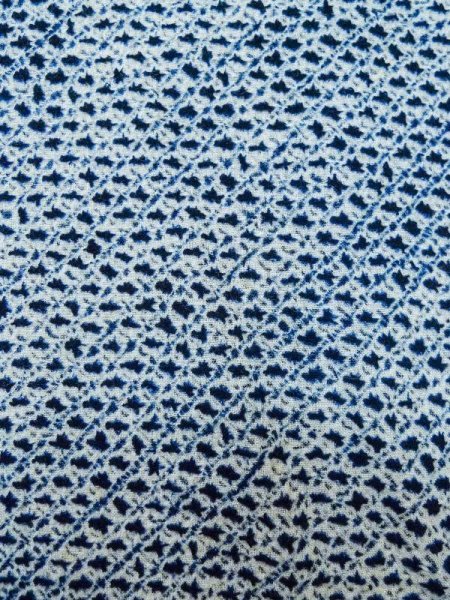 画像6: M0207Z  男性用浴衣 男性用着物 有松絞 綿   藍, かのこ 【中古】 【USED】 【リサイクル】 ★★☆☆☆ (6)