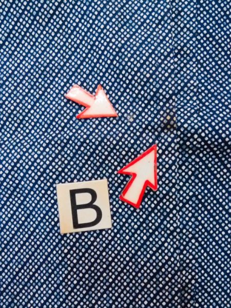 画像13: M0214A  男性用浴衣 男性用着物  綿   水色, 抽象的模様 【中古】 【USED】 【リサイクル】 ★★☆☆☆ (13)