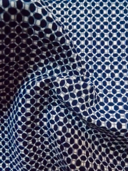 画像9: M0214C  男性用浴衣 男性用着物 筒袖 綿   藍, 抽象的模様 【中古】 【USED】 【リサイクル】 ★★☆☆☆ (9)