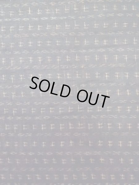 画像6: M0214G  男性用着物 男性用着物 能登上布 麻   黒, 幾何学模様 【中古】 【USED】 【リサイクル】 ★☆☆☆☆ (6)