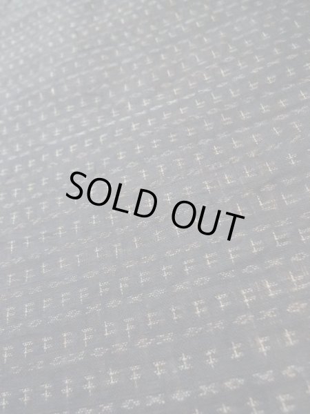 画像7: M0214G  男性用着物 男性用着物 能登上布 麻   黒, 幾何学模様 【中古】 【USED】 【リサイクル】 ★☆☆☆☆ (7)