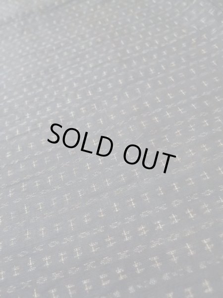 画像8: M0214G  男性用着物 男性用着物 能登上布 麻   黒, 幾何学模様 【中古】 【USED】 【リサイクル】 ★☆☆☆☆ (8)