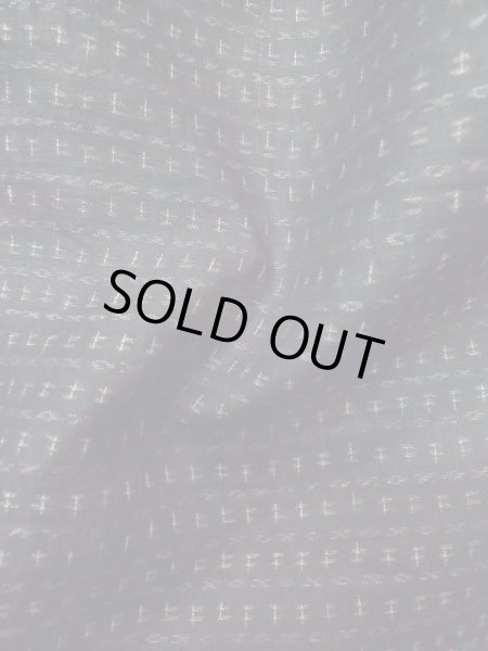 画像10: M0214G  男性用着物 男性用着物 能登上布 麻   黒, 幾何学模様 【中古】 【USED】 【リサイクル】 ★☆☆☆☆ (10)