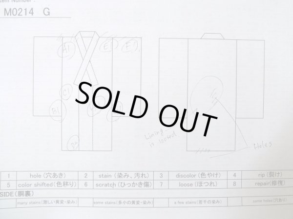 画像11: M0214G  男性用着物 男性用着物 能登上布 麻   黒, 幾何学模様 【中古】 【USED】 【リサイクル】 ★☆☆☆☆ (11)