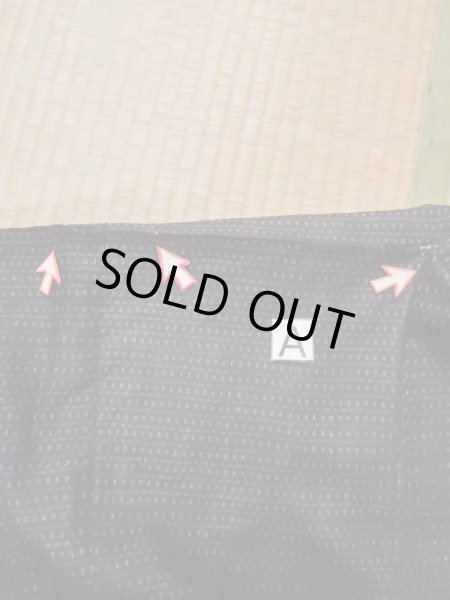 画像12: M0214G  男性用着物 男性用着物 能登上布 麻   黒, 幾何学模様 【中古】 【USED】 【リサイクル】 ★☆☆☆☆ (12)