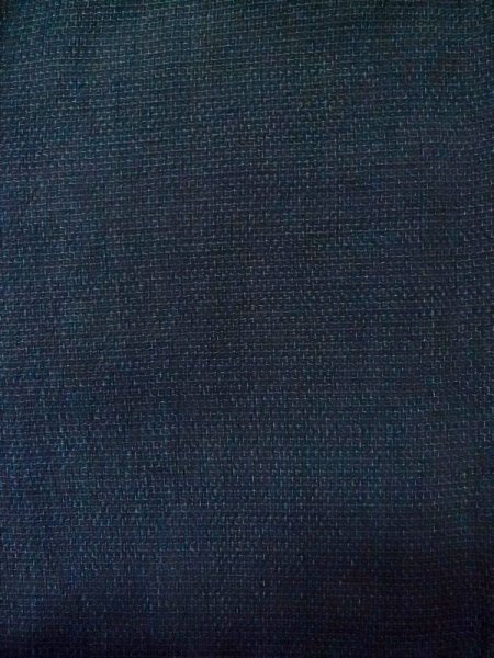 画像4: M0214L  男性用着物 男性用着物 塩沢紬 シルク(正絹)  青み 黒, 亀甲 【中古】 【USED】 【リサイクル】 ★★★★☆ (4)
