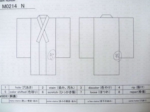 画像11: M0214N  男性用着物 男性用着物  シルク（正絹）   黒, 幾何学模様 【中古】 【USED】 【リサイクル】 ★☆☆☆☆ (11)
