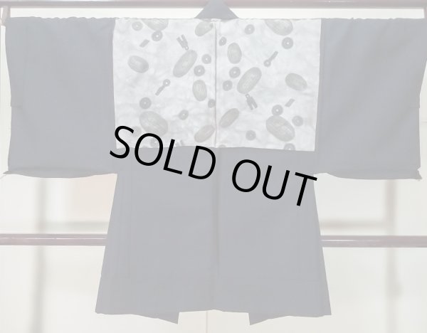 画像3: M0215B Mint  男性用羽織 男性用着物  ウール   黒,  【中古】 【USED】 【リサイクル】 ★★★★☆ (3)