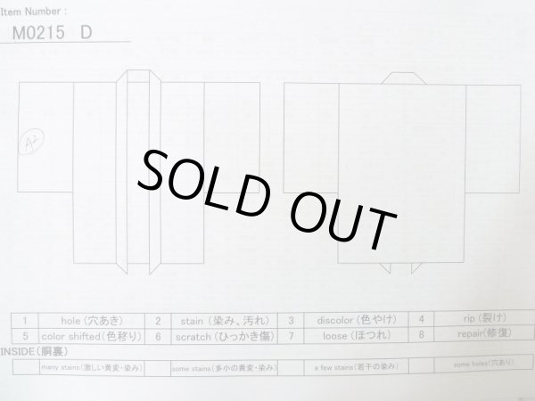 画像11: M0215D  男性用羽織 男性用着物  ウール  深い 青, 抽象的模様 【中古】 【USED】 【リサイクル】 ★★★★☆ (11)