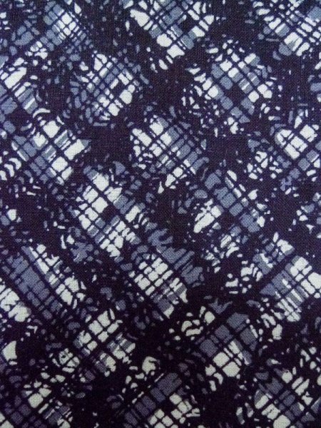 画像5: M0301C  浴衣(日本製) 女性用着物  綿   青, 抽象的模様 【中古】 【USED】 【リサイクル】 ★★★☆☆ (5)