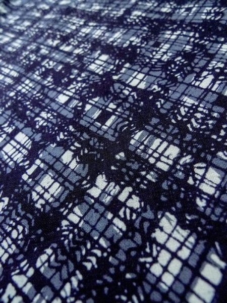 画像7: M0301C  浴衣(日本製) 女性用着物  綿   青, 抽象的模様 【中古】 【USED】 【リサイクル】 ★★★☆☆ (7)