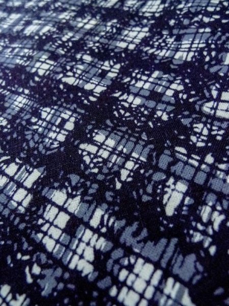 画像8: M0301C  浴衣(日本製) 女性用着物  綿   青, 抽象的模様 【中古】 【USED】 【リサイクル】 ★★★☆☆ (8)
