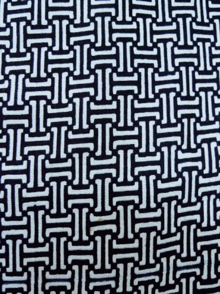 画像5: M0301D  男性用浴衣 男性用着物  綿   藍, 幾何学模様 【中古】 【USED】 【リサイクル】 ★★★☆☆ (5)