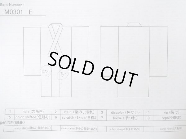 画像11: M0301E  男性用浴衣 男性用着物  綿   藍, 抽象的模様 【中古】 【USED】 【リサイクル】 ★★★☆☆ (11)