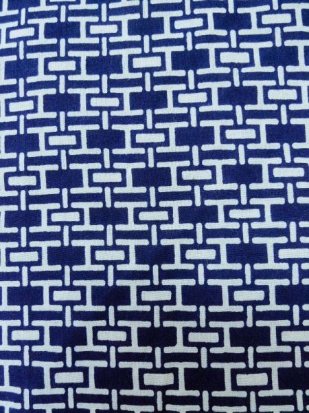 画像6: M0301G  男性用浴衣 男性用着物  綿   藍, 抽象的模様 【中古】 【USED】 【リサイクル】 ★★★★☆ (6)