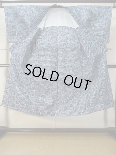 画像2: M0301K Mint  男性用浴衣 男性用着物  綿   紺, 抽象的模様 【中古】 【USED】 【リサイクル】 ★★★★☆ (2)