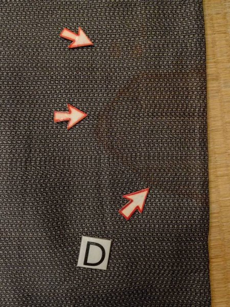 画像15: M0301Q  男性用着物 男性用着物  シルク(正絹)   茶色, 抽象的模様 【中古】 【USED】 【リサイクル】 ★★☆☆☆ (15)