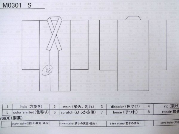画像11: M0301S  男性用着物 男性用着物  シルク(正絹) 淡い 深い 青, 亀甲 【中古】 【USED】 【リサイクル】 ★★★☆☆ (11)